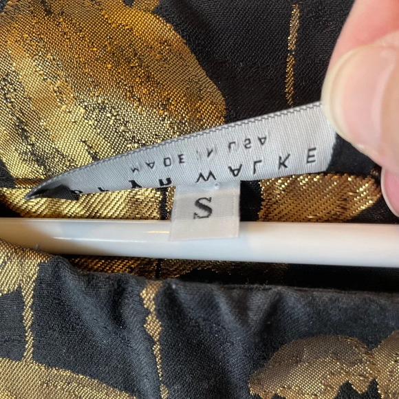 Bryn Walker Yael Folie D' Oro Jacquard Metallic Floral Print Top Size Small - Picture 7 of 11